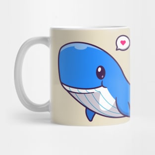 Cute Whale Swimming Cartoon Mug